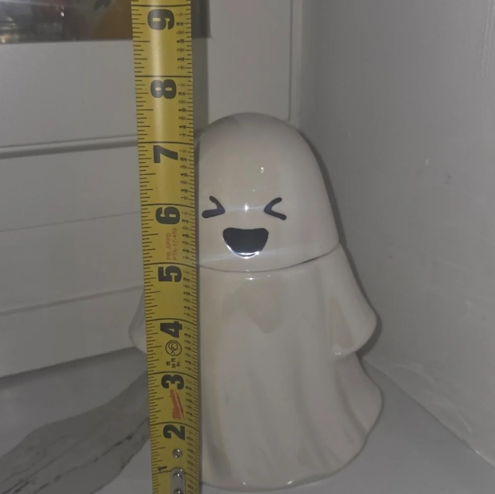 Halloween Ghost Ceramic Jar Iridescent Way To Celebrate Canister 2024